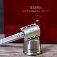 Feather All Stainless Double Edge Razor with Stand AS-D2S