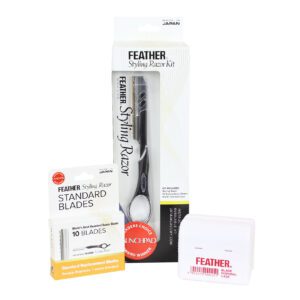 Feather Detail Styling Razor Kit - Silver
