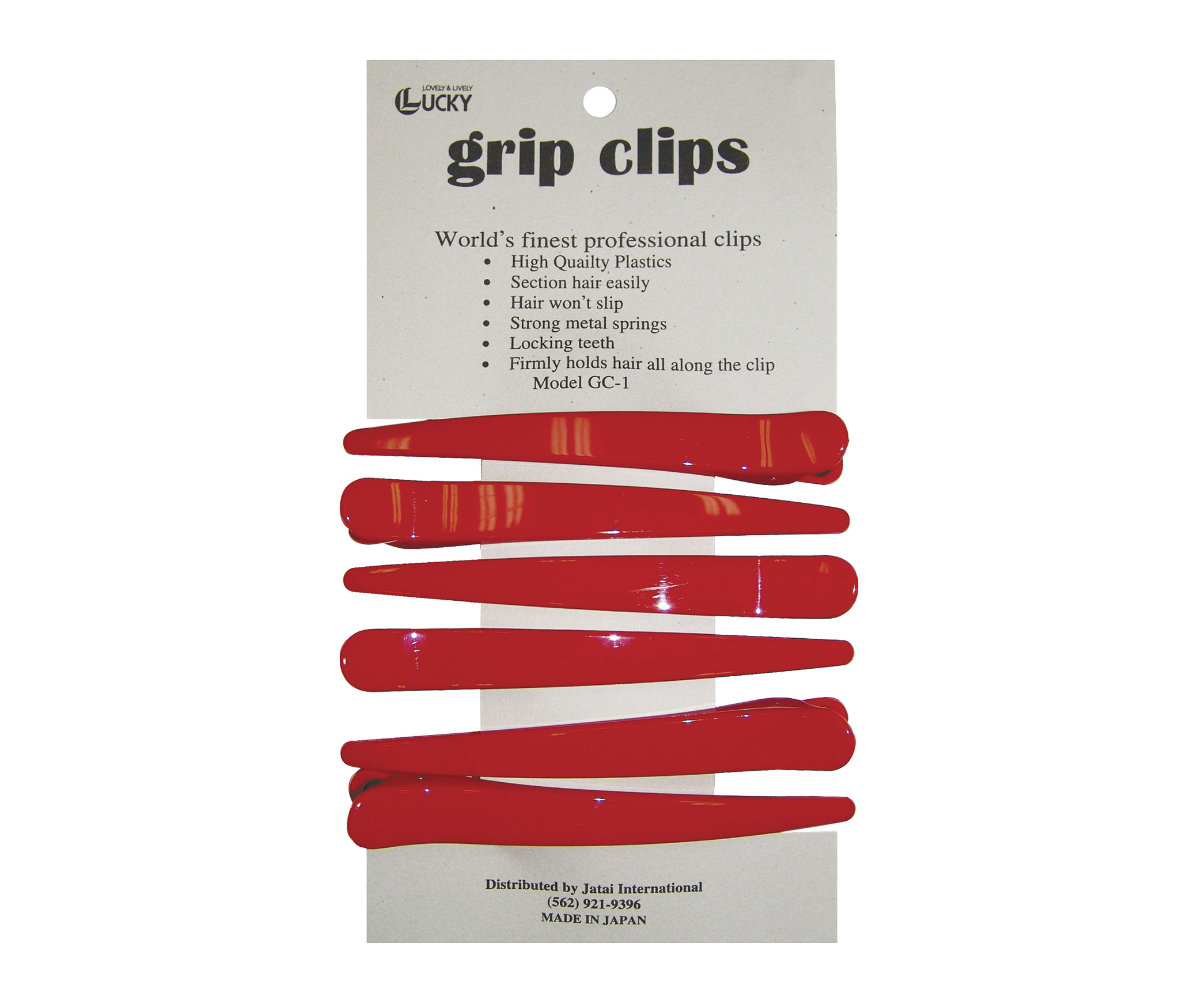 Red Lucky Grip Clips 6pk
