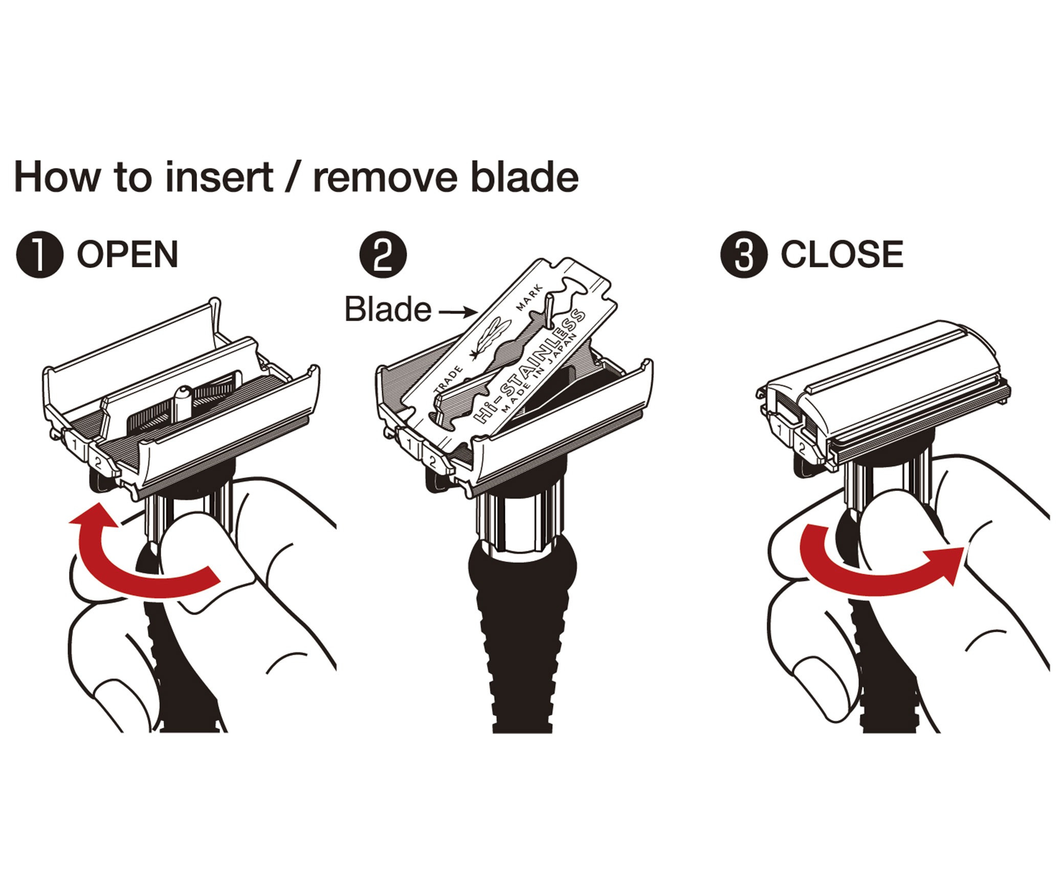 How to insert and remove blades