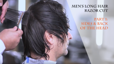 Men's Long Hair Feather Razor Cut - Crown & Top of the Head